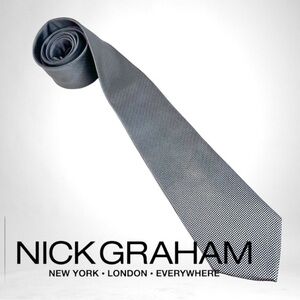 NICK GRAHAM Micro Check Silk Tie